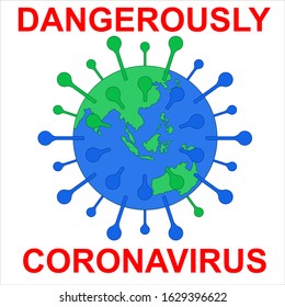 Coronavirus 2019-ncov outbreak of a new strain of influenza threatening the development of a pandemic. Vector illustration