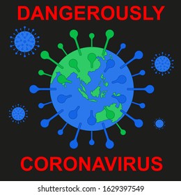 Coronavirus 2019-ncov outbreak of a new strain of influenza threatening the development of a pandemic. Vector illustration