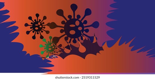 Coronavirus 2019-nCoV. Coronavirus 2019-nCoV outbreak. Virus cells on colorful background.