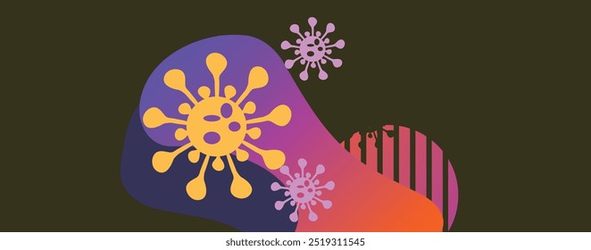 Coronavirus 2019-nCoV. Coronavirus 2019-nCoV outbreak. Virus cells on colorful background.