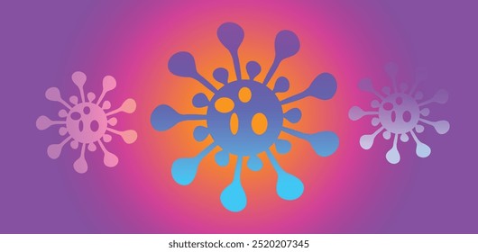 Coronavirus 2019-nCoV. Coronavirus 2019-nCoV outbreak. Virus cells on colorful background.