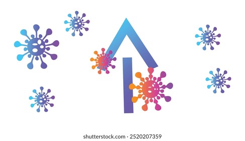 Coronavirus 2019-nCoV. Coronavirus 2019-nCoV outbreak. Virus cells on colorful background.