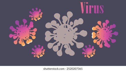 Coronavirus 2019-nCoV. Coronavirus 2019-nCoV outbreak. Virus cells on colorful background.