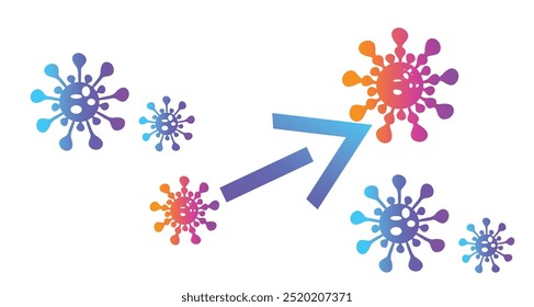 Coronavirus 2019-nCoV. Coronavirus 2019-nCoV outbreak. Virus cells on colorful background.