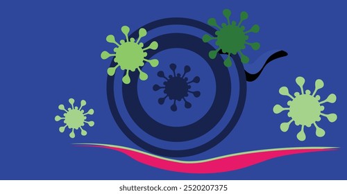 Coronavirus 2019-nCoV. Coronavirus 2019-nCoV outbreak. Virus cells on colorful background.