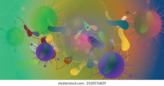 Coronavirus 2019-nCoV. Coronavirus 2019-nCoV outbreak. Virus cells on colorful background.
