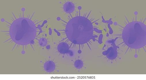 Coronavirus 2019-nCoV. Coronavirus 2019-nCoV outbreak. Virus cells on colorful background.
