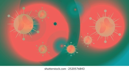 Coronavirus 2019-nCoV. Coronavirus 2019-nCoV outbreak. Virus cells on colorful background.
