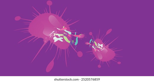 Coronavirus 2019-nCoV. Coronavirus 2019-nCoV outbreak. Virus cells on colorful background.
