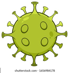 Coronavirus (2019-nCoV) Pathogenic Bacteria. Vector Illustration Isolated On White Background