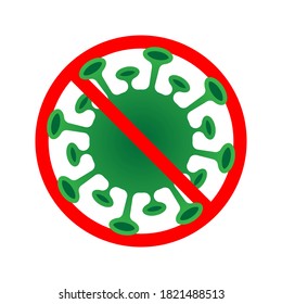 Coronavirus 2019-ncov with red stop sign. vector illustration