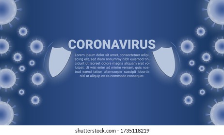 Coronavirus 2019-nCoV. Security shield for virus protection background. Creative Design Template vector illustration.