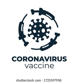 Coronavirus 2019-nCoV vaccine or cure concept about the time when Covid-19 disease is defeated, medical victory over the corona virus and quarantine end. Black monochrome silhouette.