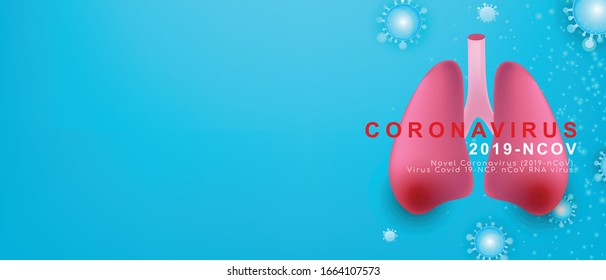 Coronavirus (2019-nCoV). Virus Covid 19-NCP. Vector medical background. Human lungs with virus.