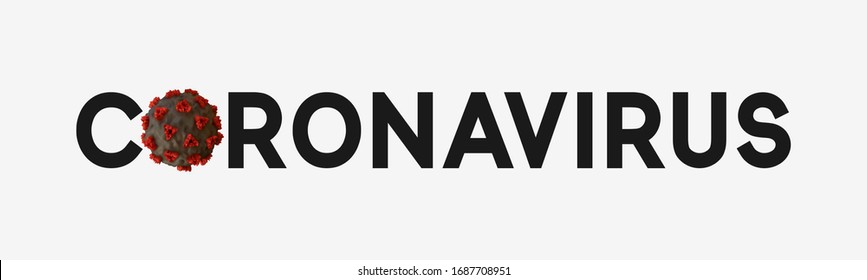Coronavirus (2019-nCoV) Virus Covid-19 NCP. Coronavirus nCoV denoted is single-stranded RNA virus. Realistic 3d viruses cell. Text lettering isolated on white background. SARS-CoV2 vector illustration
