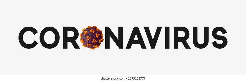 Coronavirus (2019-nCoV) Virus Covid-19 NCP. Coronavirus nCoV denoted is single-stranded RNA virus. Realistic 3d viruses cell. Text lettering isolated on white background. SARS-CoV2 vector illustration