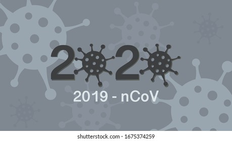 Coronavirus 2020 Epidemic (2019-nCoV). Covid-19  flat vector  background template. Covid-19, novel coronavirus, 2019-nCoV, quarantine banner concept.