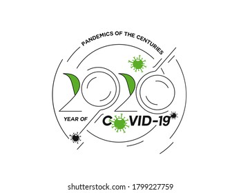 Coronavirus 2020 Pandemics of centuries. Vector Illustration.