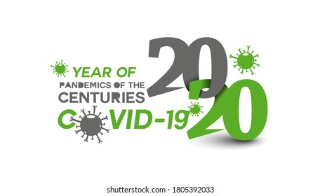  Coronavirus 2020 Pandemics of centuries. Vector Illustration.