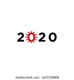 Coronavirus 2020 text icon vector