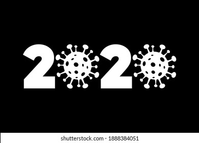 Título de Coronavirus 2020. Ilustración del vector sobre fondo negro