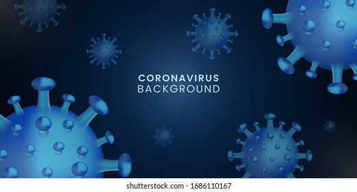 Coronavirus 3d On Blue Background. Allergy Bacteria, Medical Healthcare. Premium Vector