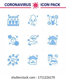 CORONAVIRUS 9 Blue Icon zum Thema Corona-Epidemie enthält Symbole wie Bakterien; Krankheit; Coronavirus; schmutzig; virales Coronavirus 2019-nov disease Vektorillustration Design Elements