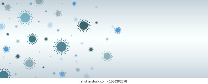 Coronavirus abstract background bacteriological microorganism. Rapidly spreading coronavirus outbreak concept. Corona virus outbreak and coronaviruses influenza banner - stock vector