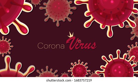 Fondo abstracto de Coronavirus. Enfermedad de ataque infeccioso. Ilustración vectorial para uso científico y médico, informando, evitando la propagación de infecciones virales 2019-nCoV, Covid-19.