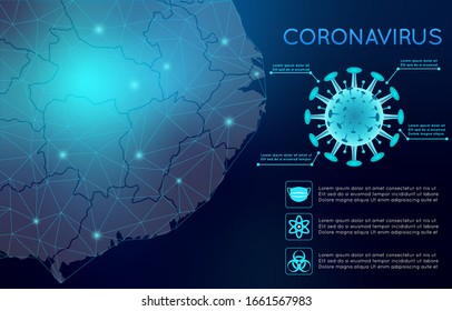 Coronavirus Abstract Background. Infographic Element Map. Virus Icon With Text. Corona Virus Map. Wuhan Pneumonia. COVID-19 NCOV-2019 Corona Virus Abbreviation. Bacteria Scheme. Vector Illustration