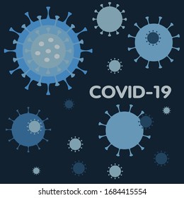 Coronavirus Abstrakte Illustration blauer Vektorillustration für Web und Druck