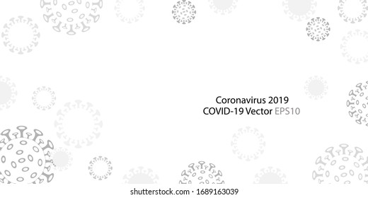 coronavirus with abstract gray virus cell on white background vector. 