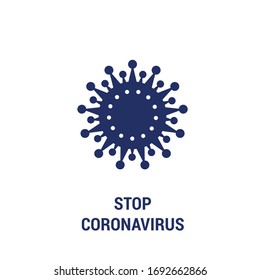 Icono abstracto de Coronavirus. Estilo de ilustración de diseño plano.