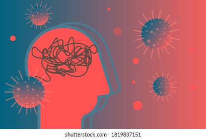 Coronavirus Affect On Mental Health - Illustration  As Eps 10 File.