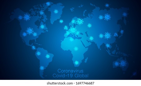 Coronavirus all around the world, the spread of novel coronavirus, Covid-2019, dangerous virus, pandemic