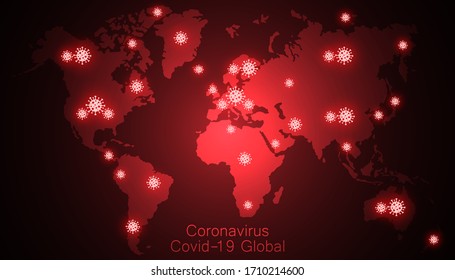 Coronavirus all around the world, the spread of novel virus, Covid-2019, dangerous virus, pandemic