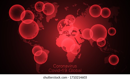 Coronavirus all around the world, the spread of novel coronavirus, Covid-2019, dangerous virus, warning signals show the coronavirus spot, pandemic