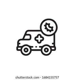 Coronavirus Ambulance icon trendy and modern placeholder symbol for logo, web, app, UI.