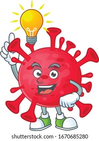 Coronavirus amoeba mascot character design with have an idea cute gesture