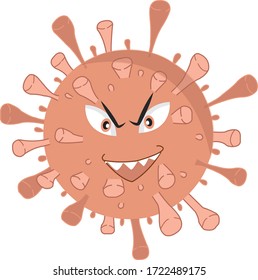 Coronavirus Angry Icon Illustration Vektor, Red Coronavirus Gefahr