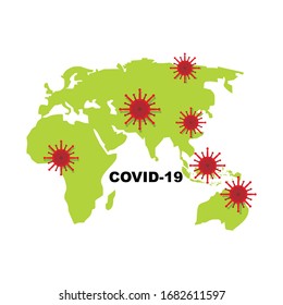 coronavirus está atacando el mundo.ilustración vector