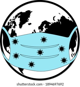 Coronavirus attacks planet Earth. Vector flat illustration