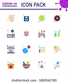 Coronavirus Awareness Symbol 16 Flache Farbsymbole. Symbol mit Tastatur; ärztliches Zeichen; Corona; medizinisch, Viruscoronavirus 2019-nov Krankheit Vektor Design Elements