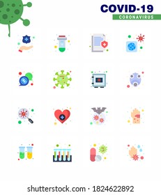 Icono de Conciencia del Coronavirus 16 Iconos de color plano. icono incluido médico; infectado; información; virus; enfermedad coronavirus viral mundial 2019-nov Elementos de diseño de vectores