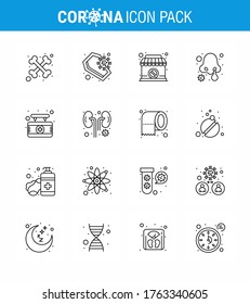 Coronavirus Awareness icon 16 Line icons. icon included hospital; nose infection; closed; nasal infection; cold viral coronavirus 2019-nov disease Vector Design Elements