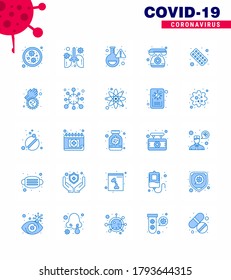Coronavirus Awareness icon 25 Blue icons. icon included fitness; emergency; flask; telephone; doctor on call viral coronavirus 2019-nov disease Vector Design Elements