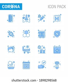 Coronavirus awareness icons. 16 Blue icon Corona Virus Flu Related such as seconds; sign; pneumonia; medicine; virus viral coronavirus 2019-nov disease Vector Design Elements
