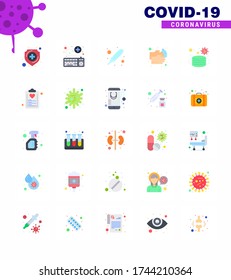Coronavirus awareness icons. 25 Flat Color icon Corona Virus Flu Related such as face; washing; survice; wash; hand wash viral coronavirus 2019-nov disease Vector Design Elements