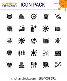Coronavirus awareness icons. 25 Solid Glyph icon Corona Virus Flu Related such as report; healthcare; transmission; clipboard; disease viral coronavirus 2019-nov disease Vector Design Elements