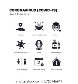 Coronavirus awareness illustration solid style